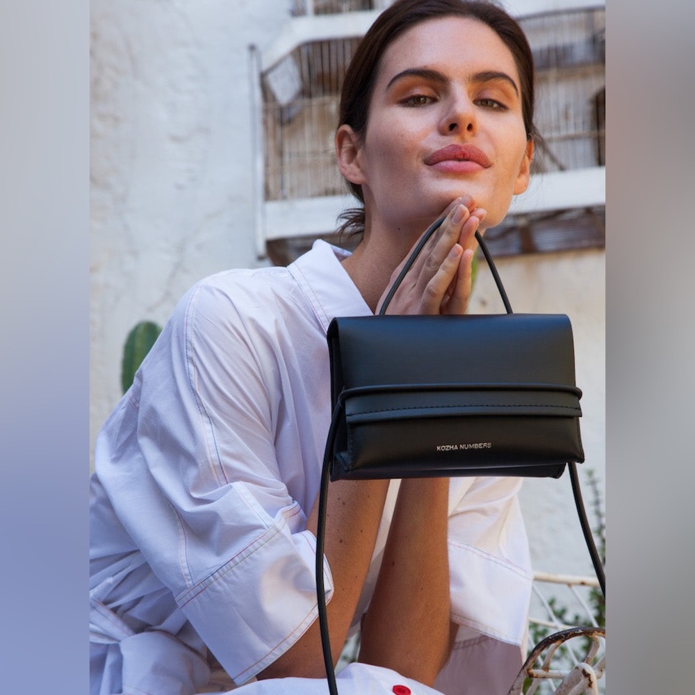 Kozha Numbers The Current Black Leather Crossbody Bag